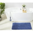 thumbnail image 3 of Better Trends 4 Piece Bathroom Rug Set 100% Cotton, Extra Soft Tufted Bath Mat, Water Absorbent & Reversible Mat, Blue Lilly Crochet Collection, 3 of 9
