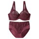 thumbnail image 1 of Conjunto de bragas de sujetador para mujer, sujetador de encaje con aros, ropa interior de cintura alta elástica para uso diario y citas, 1 of 5