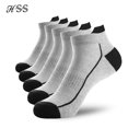 thumbnail image 2 of 5 pares de calcetines de algodón orgánico para hombre, calcetines tobilleros de malla de punto fino, calcetín corto transpirable de secado rápido para Fitness de verano para ciclismo de talla grande Tan Jianjun unisex, 2 of 2