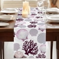 thumbnail image 3 of Table Runners 72 Inches Long Dress Scarves, Shell Coral Coastal Farmhouse Kitchen/Dining Table Runner, Coffee Tablerunners, Nautical Summer Beach Ocean Sea 18x72 Inch, 3 of 9