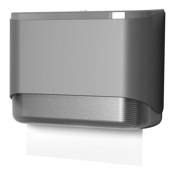 Paper Towel Dispenser Wall Mounted Adhesive Multifold Trifold Commercial Paper Hand Towel Dispenser for Bathroom Gray,1 x Paper Towel Dispenser,Dark Gray