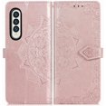 thumbnail image 2 of Samsung Galaxy Z Fold3 5G Mandala Wallet Case,Slim 3D Flip Leather Magnetic Closure with Credit Card Holder & Hand Strap Flip Folio Closure Phone Case for Samsung Galaxy Z Fold3 MTL Rose Gold, 2 of 12