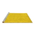 thumbnail image 2 of Ahgly Company Machine Washable Indoor Square Abstract Yellow Modern Area Rugs, 5' Square, 2 of 4
