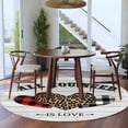 thumbnail image 4 of Valentine's Day Washable Round Area Rug 8 ft, Red Black Plaid Leopard Heart Grey Wooden, Soft Non Slip Rugs Stain Repellent Indoor Felt Carpet for Living Dining Room Bedroom Home Office, 4 of 9