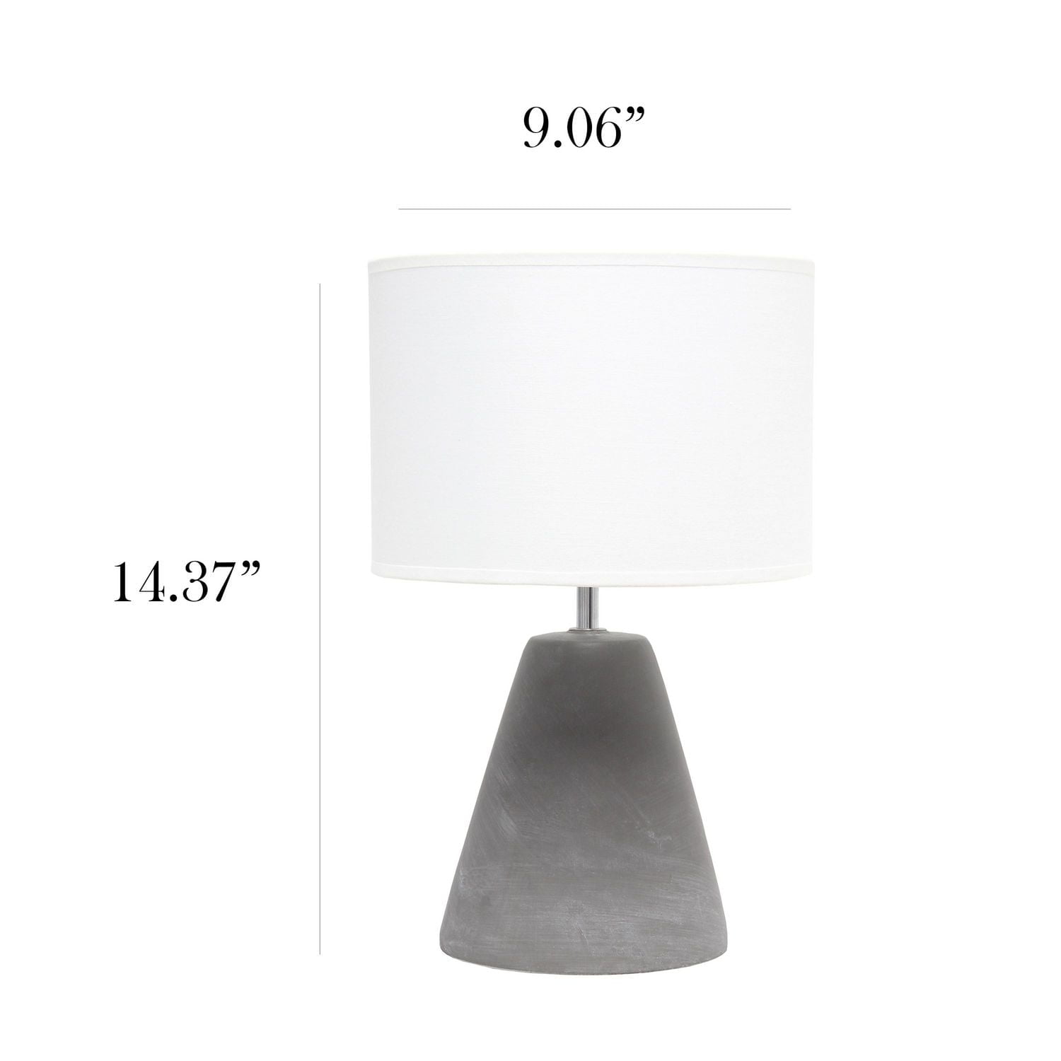 Simple Designs Lampe de table Pinnacle en béton, noir