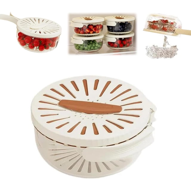 Nueva canasta de drenaje con tapa, canasta de drenaje multifunción 2 en 1 con asa plegable, tazón para lavar frutas y verduras con colador, centrifugador de ensalada, tazón de canasta coladora de coci