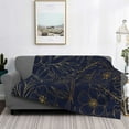 thumbnail image 3 of Salouo Copper-Gold Gloss Outline Flower Print Throw Blanket Gifts for Women Men Soft Flannel Blanket for Home Living Room Decor Bedroom Blanket Gifts for Mom Dad -80"x60", 3 of 7