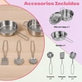 thumbnail image 4 of Cocina Infantil Madera Niños Cocinita Moderna Accesorios Gris Little Monkey, 4 of 6