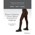 thumbnail image 2 of MeMoi Brown Corduroy Cotton Blend Animal Print Leggings - Womens - Female (Medium/Large, Brown), 2 of 7