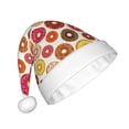 thumbnail image 2 of Haiem Donut Pattern Santa Hat Confortable Velvet Christmas Hat for Christmas Party Favors Fit for Adults Men Women, 2 of 6
