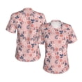 thumbnail image 3 of Yiaed Tropical Plants Print Women's T Shirt V-Neck Short Sleeve Shirt Casual Breathable Tee Summer Tops-Large, 3 of 5