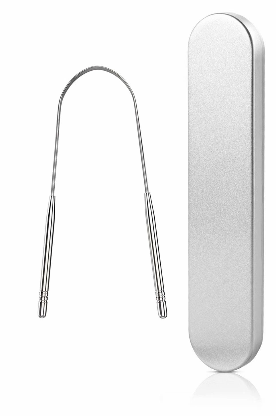 Tongue Scraper Cleaner with Metal Box, Stainless Steel Tongue Scarper