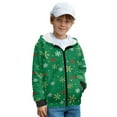 thumbnail image 3 of Xoenoiee Green Snowflake Bow Print Full Zip Hoodies for Girls Boys Christmas Fleece Hooded Sweatshirt for Kids Teens Long Sleeve Sweater Shirt Loose Fall Clothes Outfits Sportswear, 8-10 Years, 3 of 7