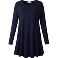 thumbnail image 4 of LARACE Plus Size Tunic Tops Long Sleeve Shirts for Women Swing Flowy Loose Fit Clothes for Leggings Navy Blue 4X, 4 of 5