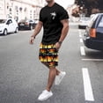 thumbnail image 2 of Afdoent Men's 2 Piece Short Set Mens Hawaiian Crew Neck Short Sleeve T Shirt And Printed Shorts Two Piece Set Vacation Beach Casual, 2 of 5
