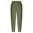thumbnail image 3 of Pantalones recortados de moda para mujer Pantalones de pierna ancha con bolsillos cómodos (Verde L) FLhrweasw Para estrenar, 3 of 8