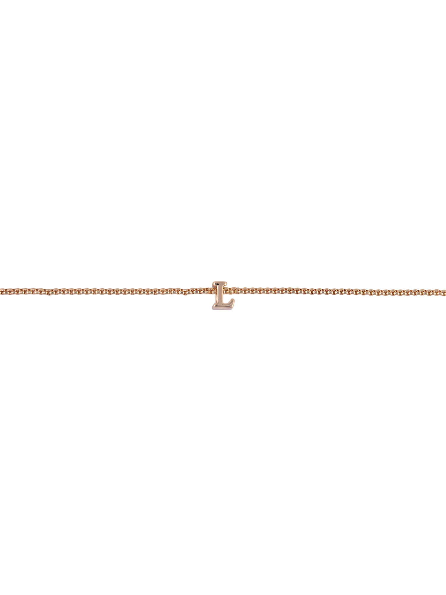 Time and Tru Goldtone 2-Row Rhinestone and Initial "L" Necklace