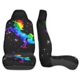 thumbnail image 4 of KAKALAD Galaxy rainbow unicorn Car Seat Covers Set Vehicle Front Seats Protector 2 Pcs, 4 of 9