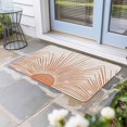 thumbnail image 2 of Boho Abstract Sun Doormat Outdoor Entrance 20"x31.5", Modern Beige Sun Light Lines Absorb Moisture Dirt Door Mats, Non-Slip Rubber Backing Floor Mats Indoor, Low-Profile Front Door Rugs, 2 of 9