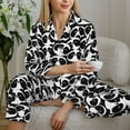 thumbnail image 5 of Xecao Panda1 Print Women Pajamas Set Soft Sleepwear Pjs long Sleeve Button Down Nightwear with Long Pants, 5 of 6