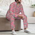 thumbnail image 7 of Daiia Pastel Christmas Trees on Pink for Men's Long-Sleeved Pajama Set – Soft & Comfortable Sleepwear Button-Up Pajamas Cozy Lounge Wear-, 7 of 7