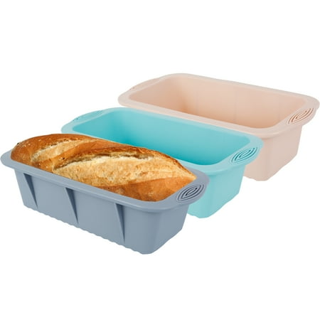 

Littleduckling Silicone Loaf Pan 3 Pcs Non-stick Reusable Silicone Baking Pan Food Grade Heat-resistant Easy Release Silicone Baking Mold