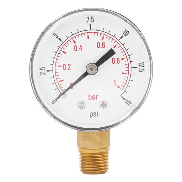 Garosa Mini Low Pressure Gauge For Fuel Air Oil Or Water 0-15psi/0-1bar BSPT, Water Pressure meter, Oil  Pressure Gauge