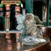 1pc 2d flat Rotating acrylic centerpiece featuring fairy scenes with nature's creatures ideal for enhancing gatherings and celebrating special occasions