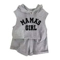 thumbnail image 4 of Girl's 2 Piece Outfits Round Neck Print Sleeveless Top Clothes Casual T-Shirt Shorts Set 2 Piece Clothes Set Children Kid Girls, 4 of 5
