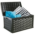 thumbnail image 3 of Starplast 88 Gallon Rattan Deck Box, Black, 3 of 6