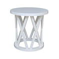 thumbnail image 6 of International Concepts Round Ceylon Solid Wood End Table White, 6 of 7