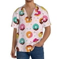 thumbnail image 2 of Disketp Men's Hawaiian Colorful Donuts Print Shirts Button Down Holiday Beach Shirts-4X-Large, 2 of 5