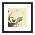 thumbnail image 1 of Castiglione Lotus Flower Butterfly Painting 8X8 Inch Square Wooden Framed Wall Art Print Picture with Mount, 1 of 4