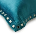 thumbnail image 2 of Funda de cojín decorativa de 30 x 30 cm (12 x 12 pulgadas) azul, funda de terciopelo, hecha a mano, color liso - Crystal Palace azul turquesa, 2 of 5