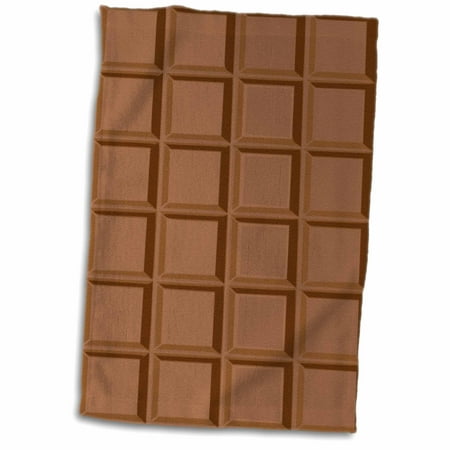 3dRose Fun Milk Chocolate Bar Squares Design for chocoholics and chocolate lovers - Towel, 15 by