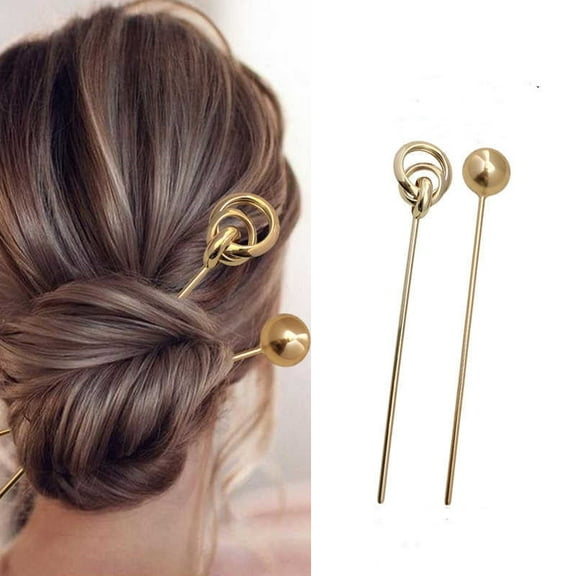 French Hair Accessory Set - Vintage Hair Pins, Gold Hair Sticks, Bun Maker, and Chignon Hairpin for Women, Chic Styling Hairchopsticks for Girls