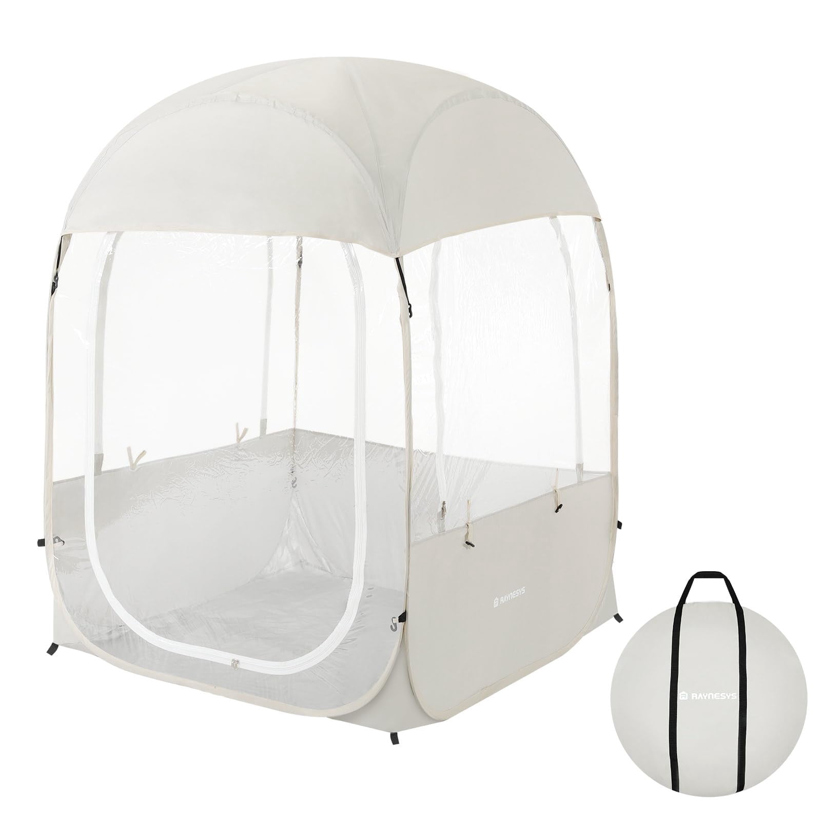 Sports Tent for 1 Person, Portable & Foldable Pop Up Tents Shelter with Carry Bag, Instant Weather Proof Clear View Bubble Tent for Watching Sports Events, Fishing, Camping, Beige