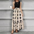 thumbnail image 4 of HAJWOH Summer Church Dresses for Women 2026 S Elegantes Flowy Sleeveless Maxi Dresses Casual Church Dresses Trendy Cotton Dresses with Belt Beige S, 4 of 5