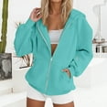 thumbnail image 6 of Women's Winter Warm Fleece Lined Raglan Sleeve Zip Up Hoodie with Front Pocket, Loose Fit Long Sleeve Sweatshirt Coat for Streetwear, Casual Daily Use and Cold Weather Protection Mint Green XXL, 6 of 8