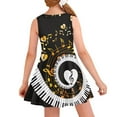thumbnail image 2 of FOR U DESIGNS Piano Notes Tank Sundress Soft Round Neck Skater Dress for Girls 3-4Y Summer/Spring Teens Casual Sleeveless Princess Dresses Fashion Midi Dress, 2 of 6