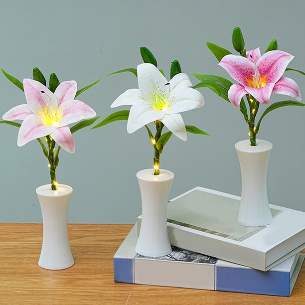 Ganfancp Simulacion de Flor Luz de Noche Simulacion de Ramo Luz de Noche Luz de Cabecera de Dormitorio Luz de Ambiente Decoracion Del Hogar Adornos de Escritorio Ofertas Del Día Liquidación 1* Luz No
