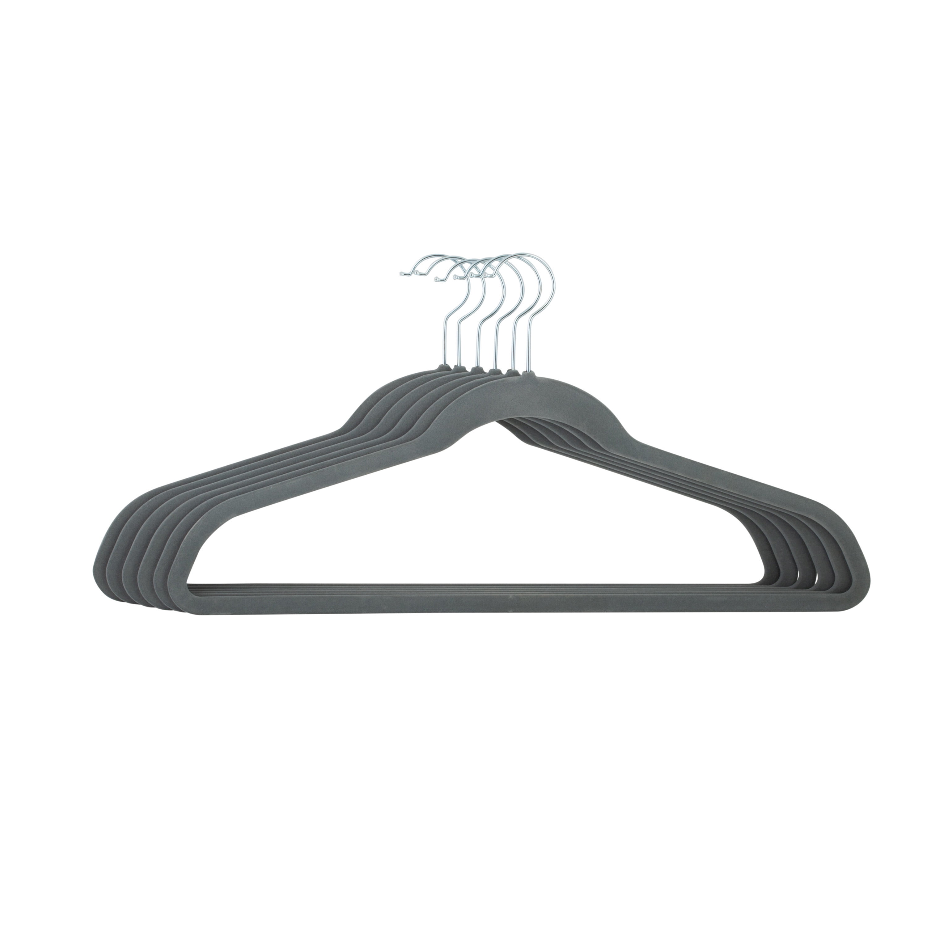 Simplify 24 Pack Extra Wide Velvet Coat Hangers in Grey