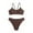 Coffee, variant on LIUJUNSHOP Women's Solid Spaghetti Strap Bralette Bikini Set Two Piece Swimsuit