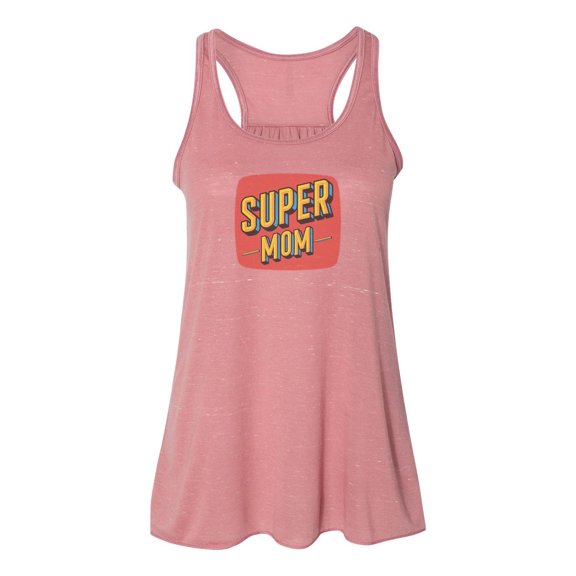 "Super Mom, Mom Racerback, Gift For Mom, Soft Bella Canvas, Sublimation, Super Mom Tank Top, Mom Gift, Fit Mom, Athletic Clothes, Retro, Mauve Marble, MEDIUM"