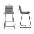 thumbnail image 2 of Amabel Brown Upholstered Adjust Height Barstool with Grey Bentwood Accent Back, 2 of 2