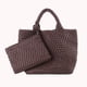 thumbnail image 1 of Bolso de mano de moda bolso de hombro femenino tejido PU grande con monedero (café), 1 of 5