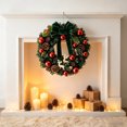 thumbnail image 7 of Kokovifyves 40cm Xmas Wreath for Front Door, 16 Inch Pine Cone Hanging Garland with Bows and Shiny Ornaments for Home Wall Holiday Decor, 7 of 7