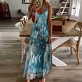thumbnail image 4 of Retro Country Oil Painting Sleeveless Suspender Dress Summer Fashion Casual Long Dress, 4 of 9