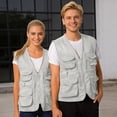 thumbnail image 1 of Men's Outerwear Vest for Daily Wear with 3D Pocket Layout Functional Construction Layering and Versatile Utility, 1 of 3