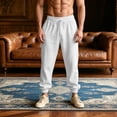 thumbnail image 2 of Aezemi Men Loose Fit Jogger Pants Drawstring Workout Pull on Elastic Waist Casual Workout Pants with Pockets Outdoor Summer Spring Sports Comfy Baggy Trousers L, 2 of 5